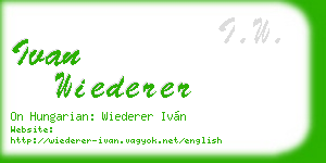 ivan wiederer business card